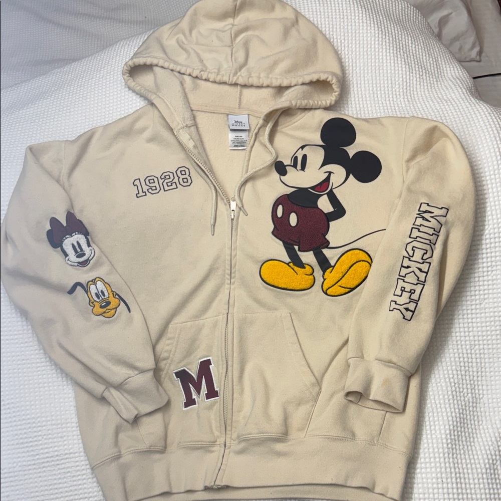 Disney - Mickey Mouse Cream Hoodie - Large